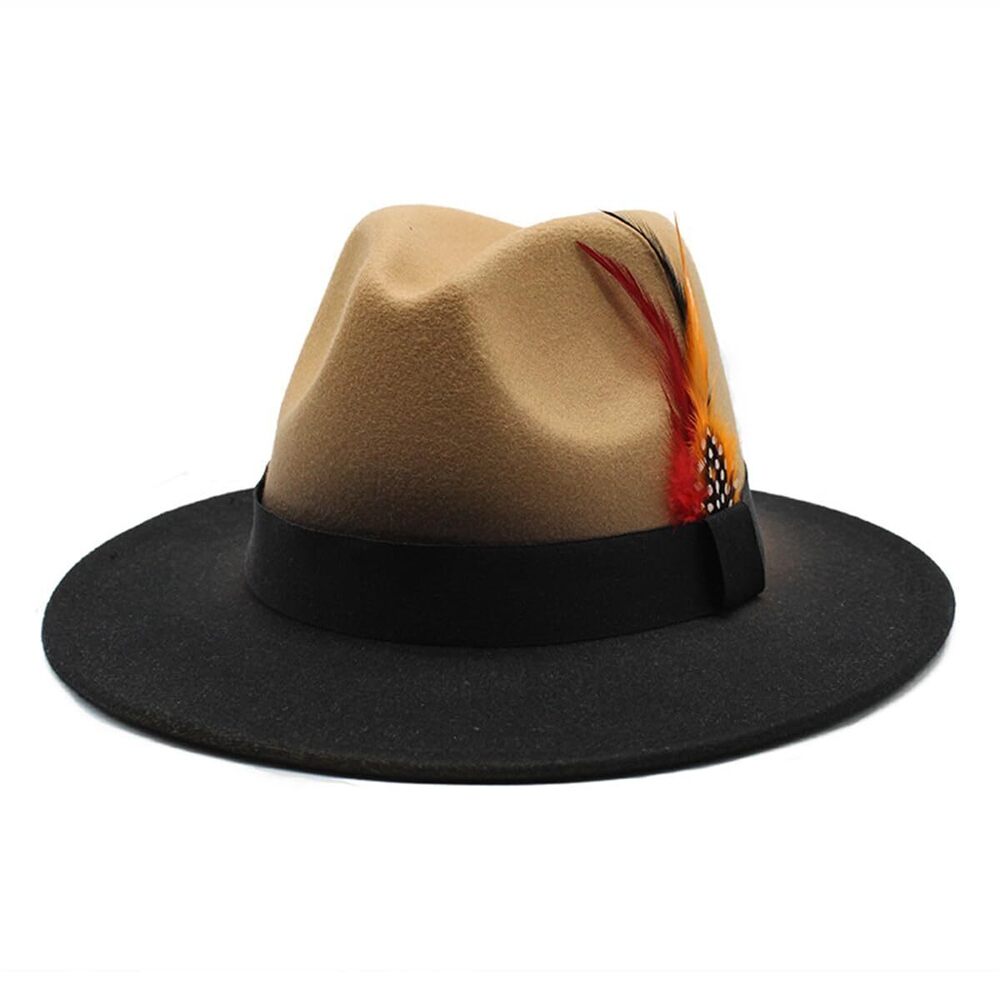 2686 Fedora Hat and , Classic Woolen Adjustable Felt Panama Hat